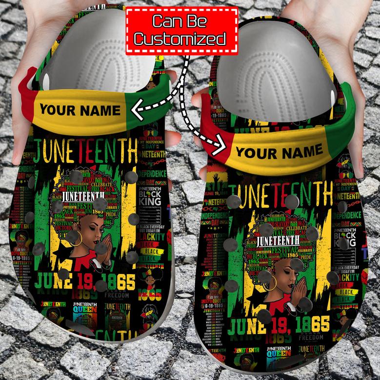 Custom Personalized Juneteenth Black Americans Independence 1865 Clog Shoes