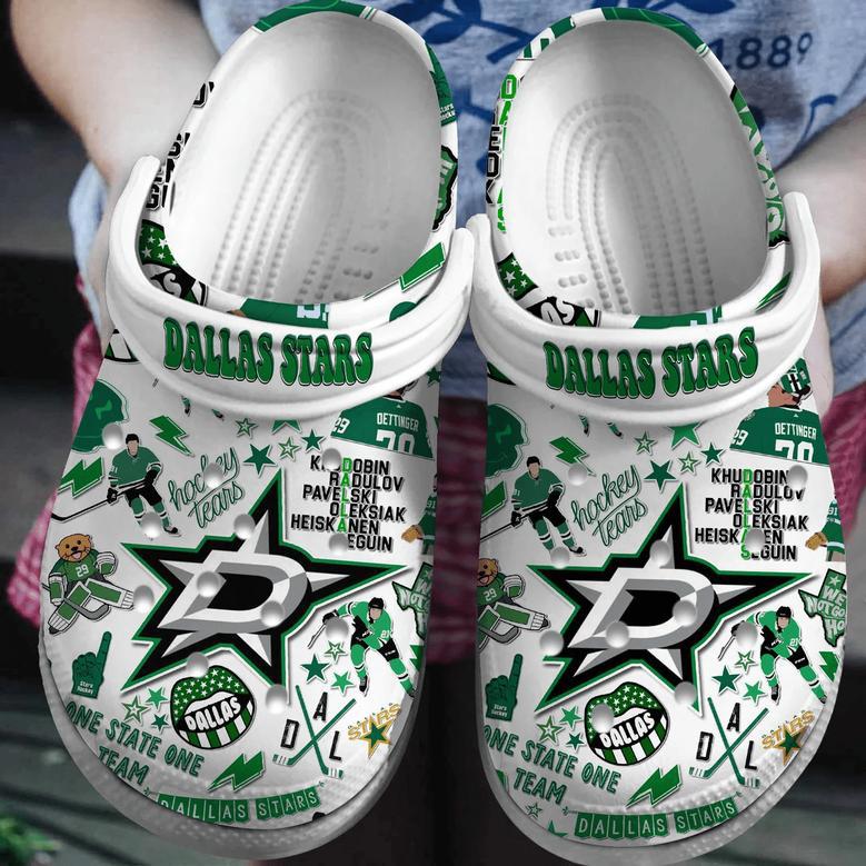 Dallas Stars Ice Hockey Team Nhl Sport Crocs Clogs Crocband Shoes