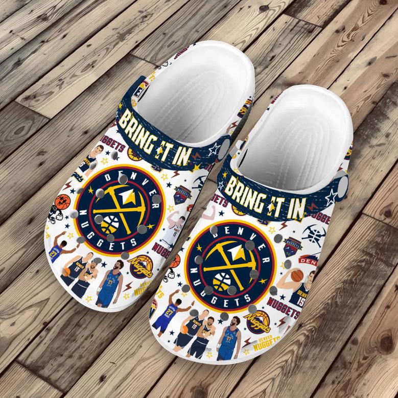 Denver Nuggets Nba Sport Crocs Crocband Clogs Shoes For Men Women And Kids