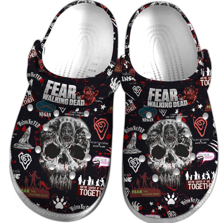 Fear The Walking Dead Tv Series Crocs Crocband Clogs Shoes