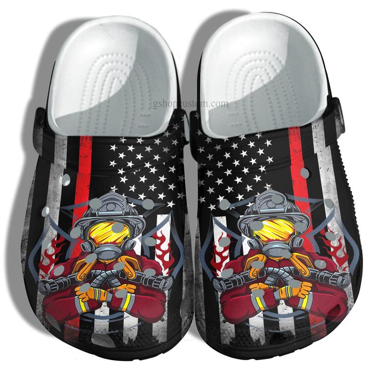 Firefighter Usa Flag Shoes - Firefighter Army Shoes Croc Clogs Gift Men Women Father Day