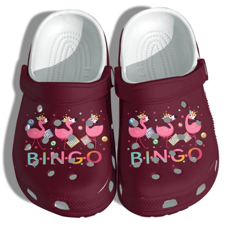Flamingo Bingo Shoes Clogs For Kid Kindergarten - School Flamingo Funny Custom Shoes Clogs Gifts For Daughter Girl