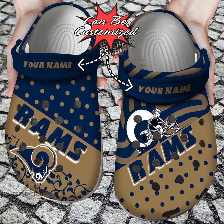 Football Personalized La Rams Polka Dots Colors Clog Shoes