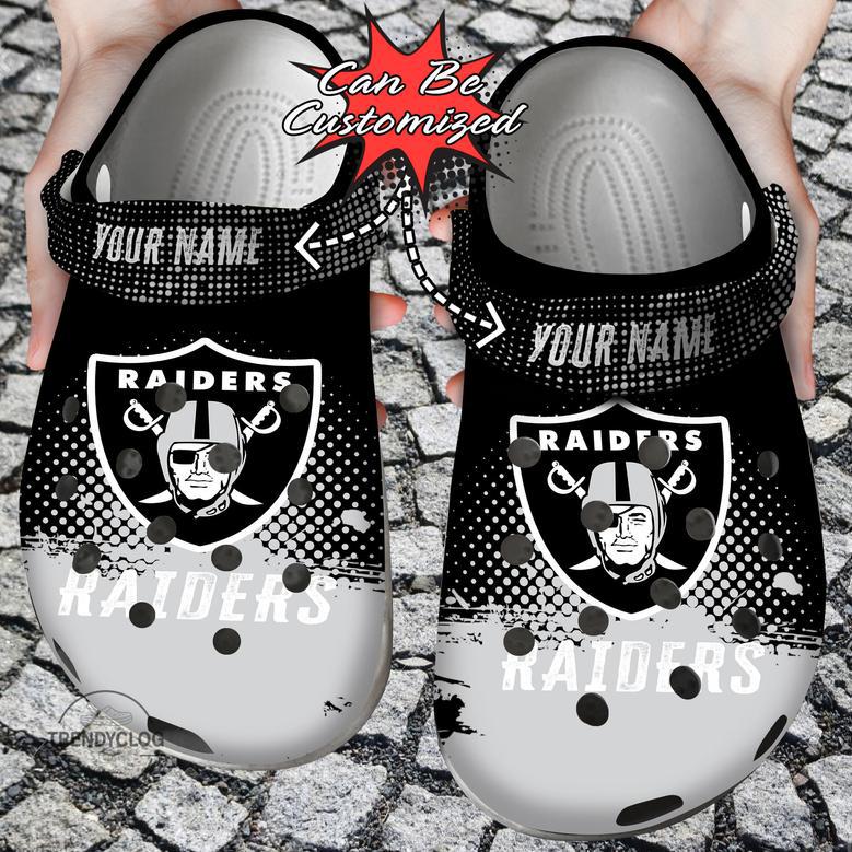 Football Personalized Raiders Flannel Clog Shoes