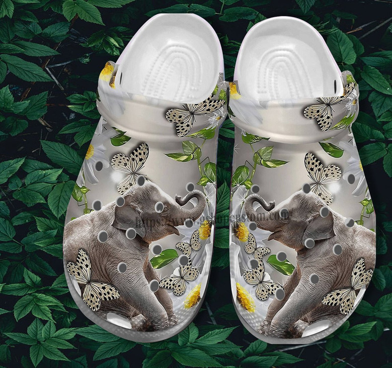 Gift Grandma Shoes Elephant Daisy Butterfly Shoes - Elephant Lover Clog Clogs Shoes Gift Mother Day 2022