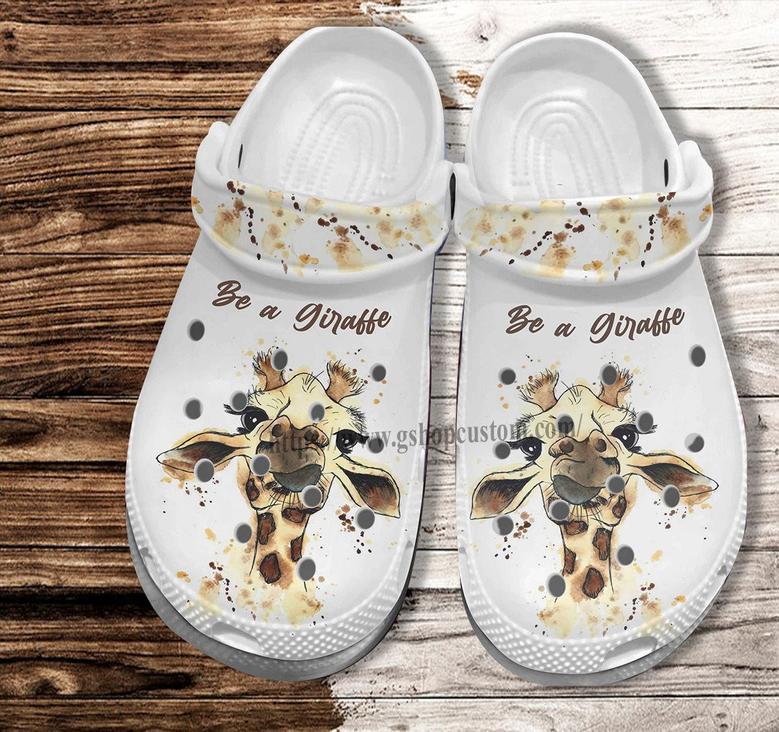 Giraffe Face Funny Croc Shoes For Girl Boy - Giraffe Lover Shoes Croc Clogs Birthday Gift