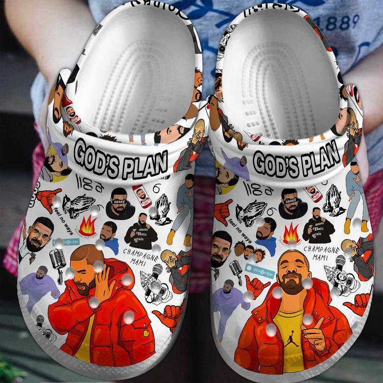 God's Plan Drake Singer Music Crocs Crocband Clogs Shoes