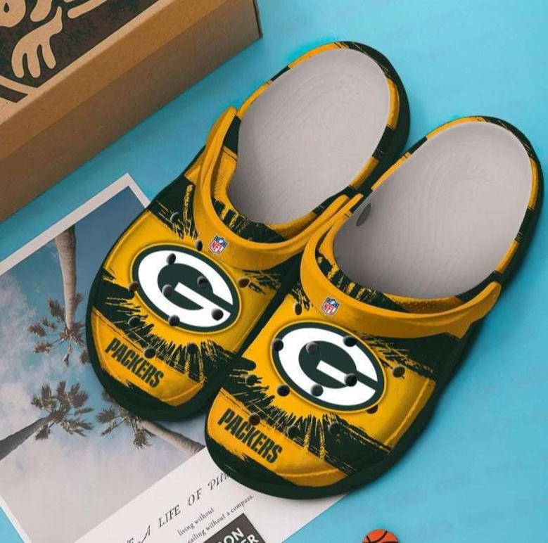 Green Packers Crocband Clogs