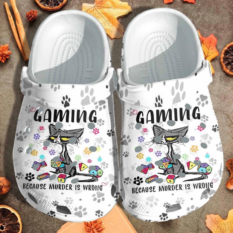 Grumpy Cat Custom Shoes Clogs - Gaming Because Murder Is Wrong Outdoor Shoes Clogs