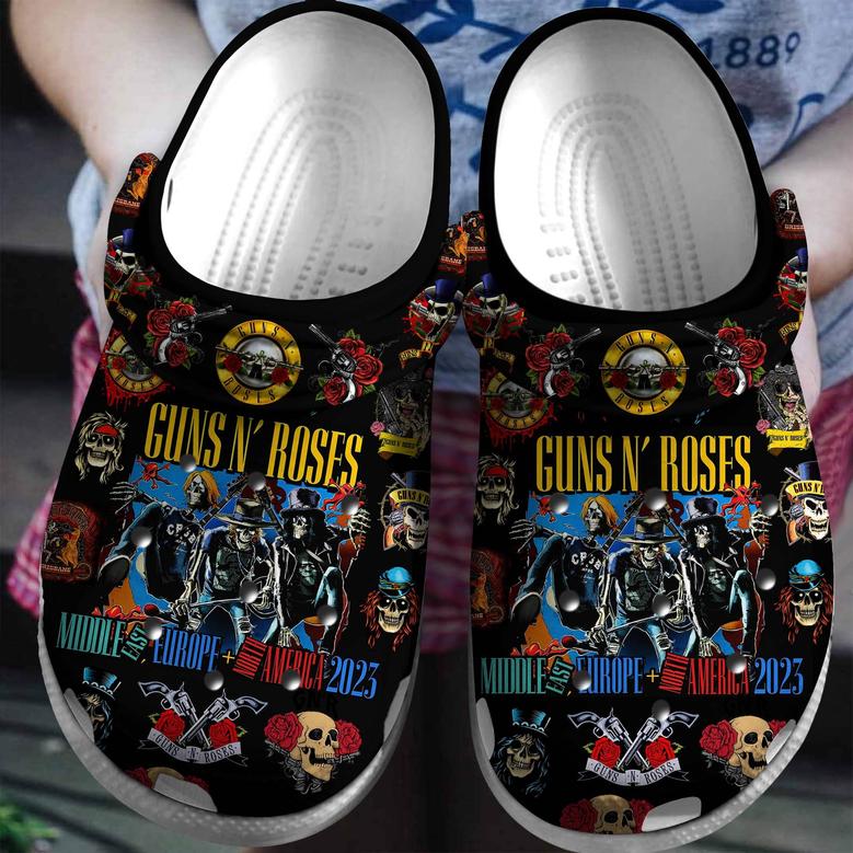 Guns N Rose Music Band Crocs Crocband Clogs Shoes
