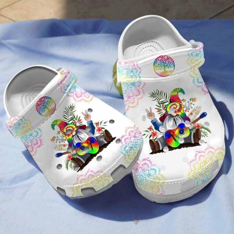 Happy Hippie Gnome Pattern Clogs Shoes Gifts For Birthday Thanksgiving Christmas