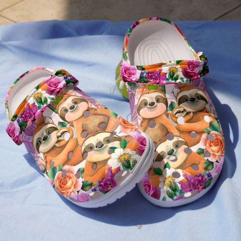 Happy Sloth Family Shoes Crocbland Clog Gift For Sister Friends