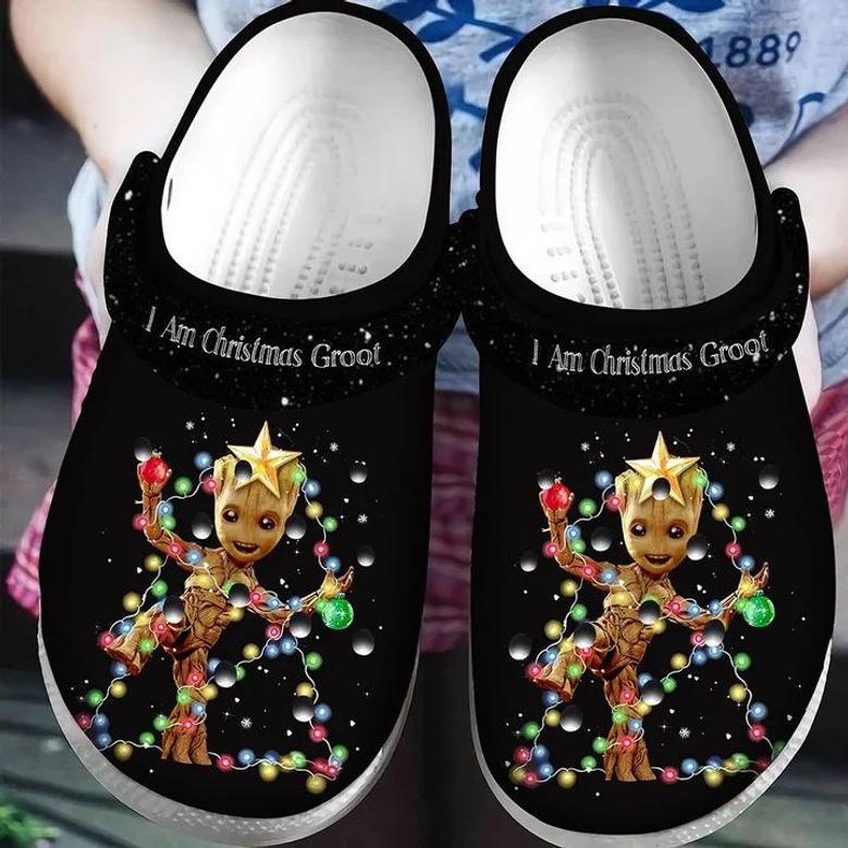 I Am Christmas Groot Christmas Lights Crocband Clog Shoes For Men Women