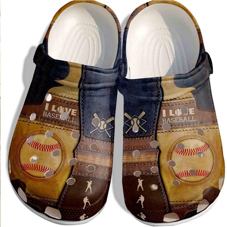 I Love Baseball Shoes Clogs For Batter - Funny Baseball Outdoor Shoes Clogs For Birthday