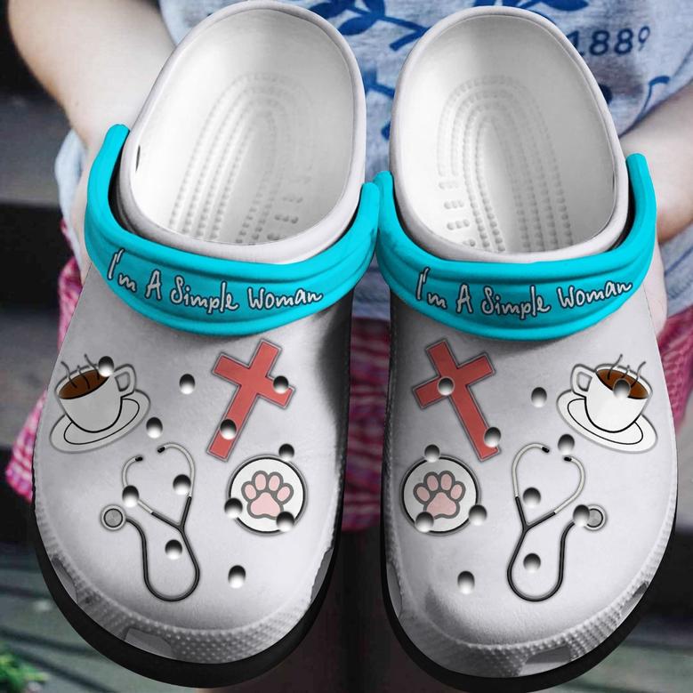 Im A Simple Woman Shoes - Nurse Life With Cute Cat Clogs Gift