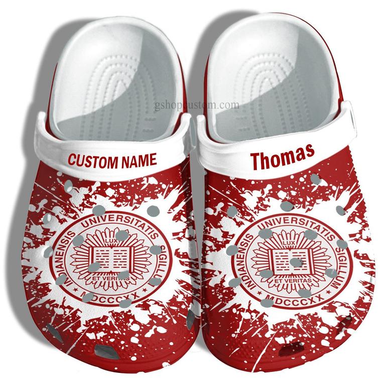 Indiana University Graduation Gifts Croc Shoes Customize- Admission Gift Shoes