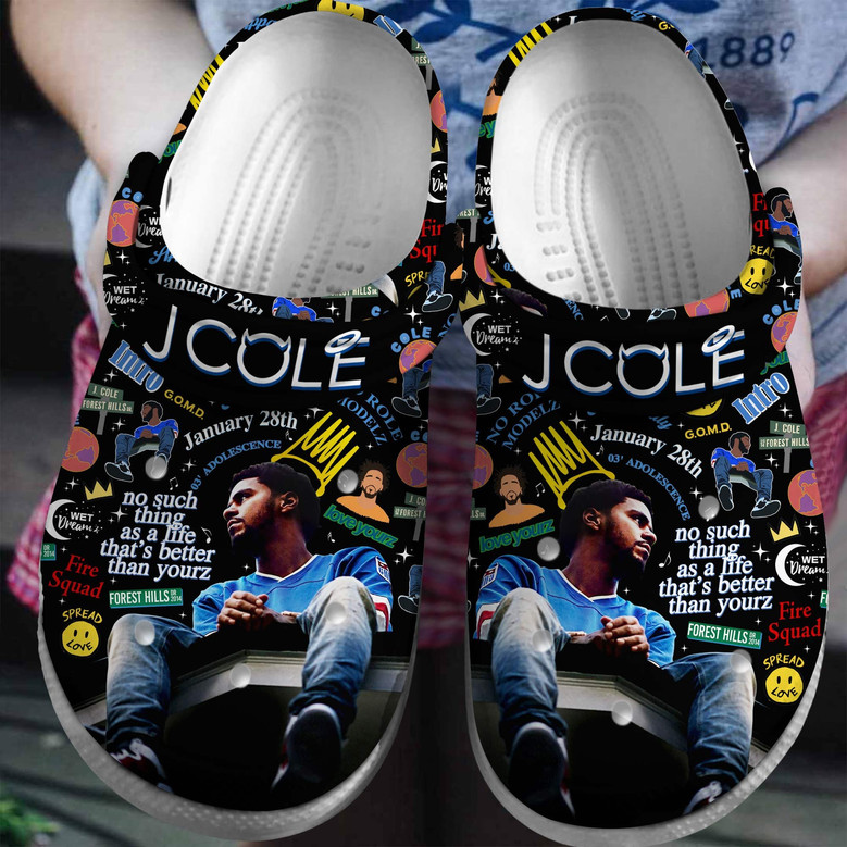 J Cole Rapper Music Crocs Crocband Clogs Shoes Monsterry