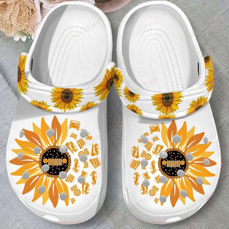 Jeep Sunflower Crocband Clog Shoes For Jeep Lover