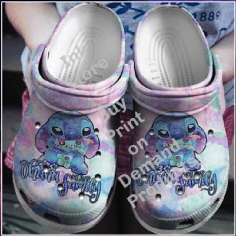 Lilo And Stitch Ohana Cartoon Crocs Crocband Shoes Clogs Custom Name For Men Women And Kids