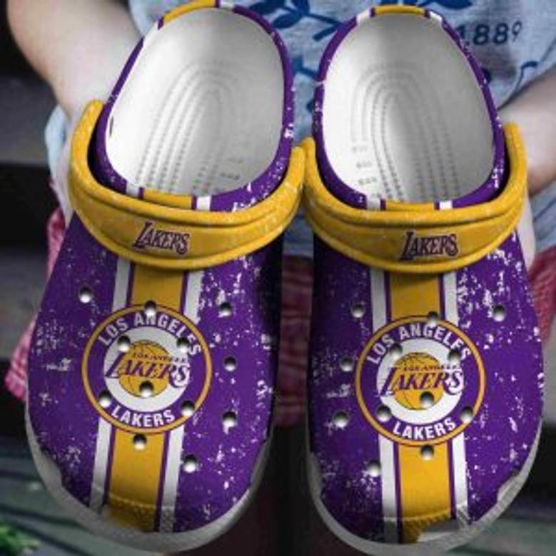 Los Angeles Lakers Basketball Club Clogs Shoes Crocs Crocband Comfortable For Men Women