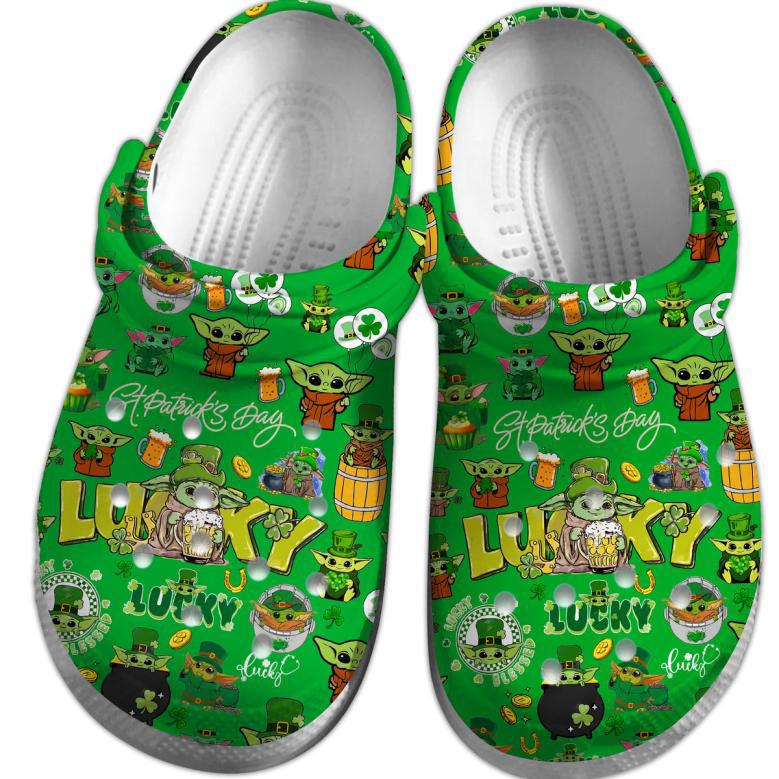 Lucky Baby Yoda Saint Patrick's Day Crocs Crocband Clogs Shoes