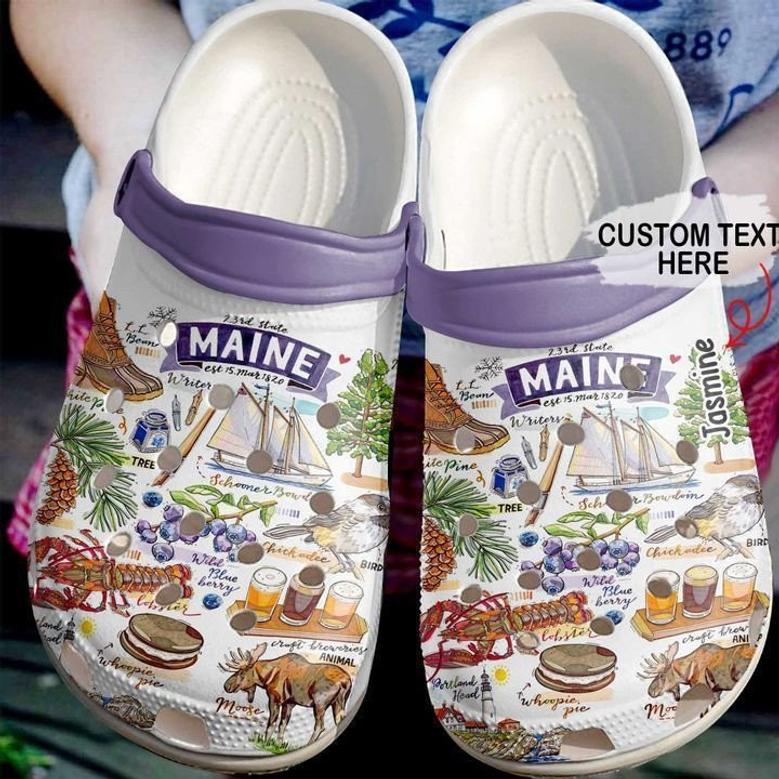 Maine Personalized Proud Classic Clogs Shoes
