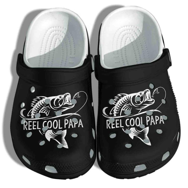 Men Reel Cool Papa Fishing Custom Shoes Clogs Gifts For Fathers Day - Fisherman Fish Beach Shoes