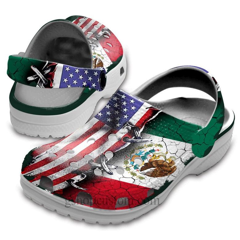 Mexico America Flag Shoes Clogs Gifts For Women Men Mexican Us