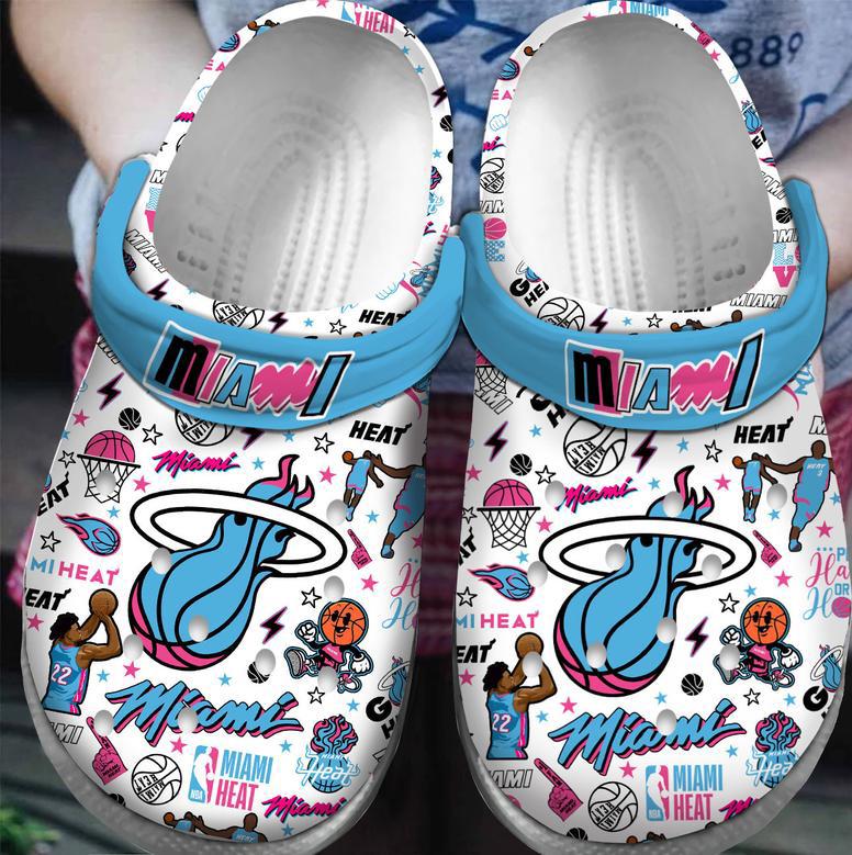 Miami Heat Nba Sport Crocs Crocband Clogs Shoes For Men Women And Kids