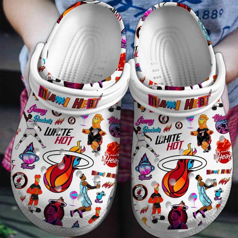 Miami Heat Nba Sport Crocs Crocband Shoes Clogs