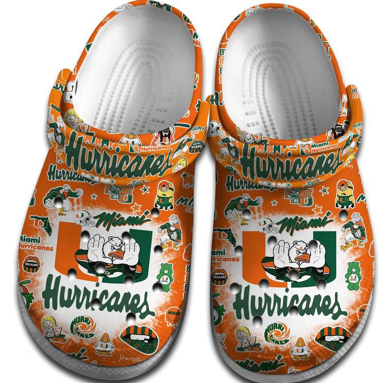 Miami Hurricanes Ncaa Sport Crocs Crocband Clogs Shoes