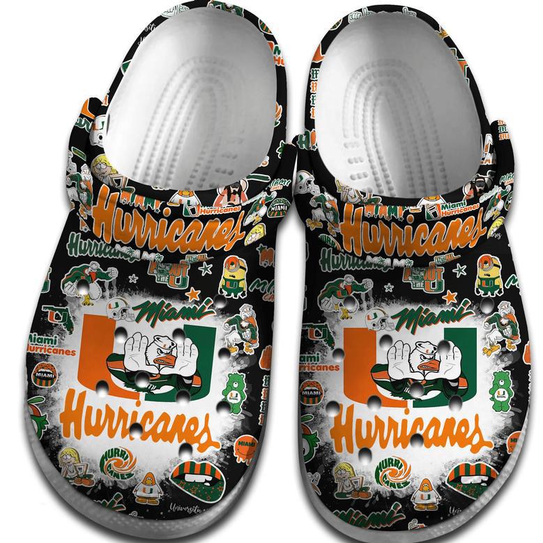 Miami Hurricanes Ncaa Sport Crocs Crocband Clogs Shoes