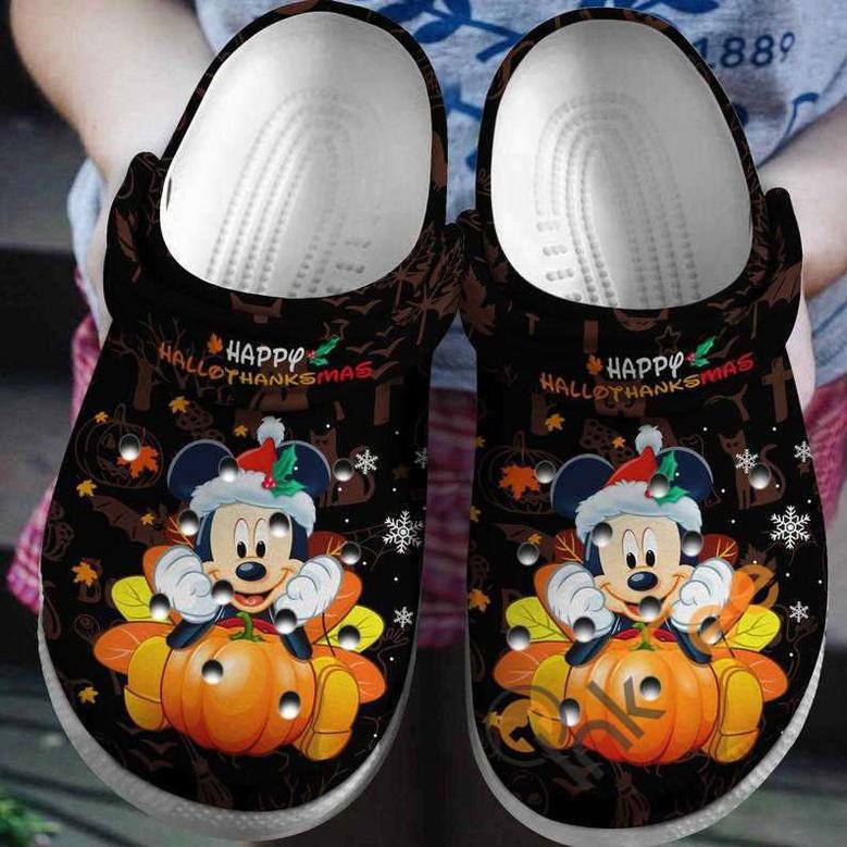 Mickey Mouse Happy Hallothanksmas Crocband Clogs Shoes For Thanksgiving