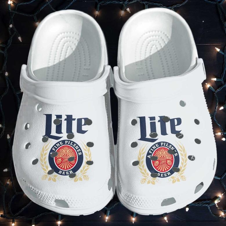Miller Lite Funny Beer Drinking Clog Shoes Gifts For Fathers Day