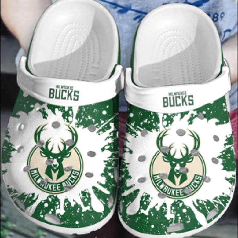 Milwaukee Bucks Basketball Club Crocs Crocband Clogs Comfortable Shoes For Men Women