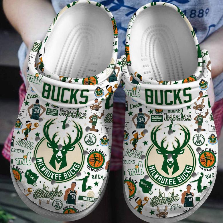 Milwaukee Bucks Nba Basketball Sport Crocs Crocband Clogs Shoes