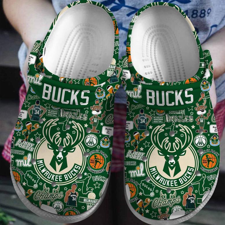 Milwaukee Bucks Nba Basketball Sport Crocs Crocband Clogs Shoes