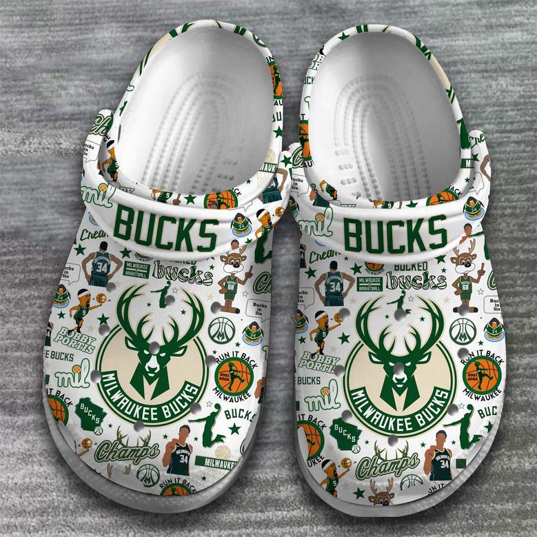 Milwaukee Bucks Nba Basketball Sport Crocs Crocband Clogs Shoes