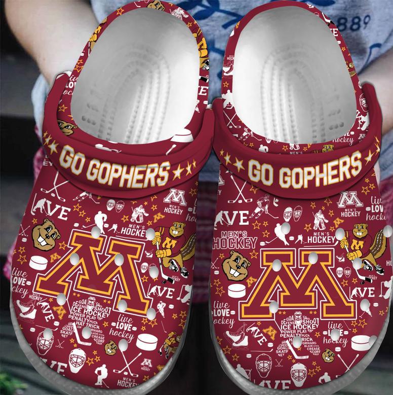 Minnesota Golden Gophers Nhl Sport Crocs Crocband Clogs Shoes For Men Women And Kids