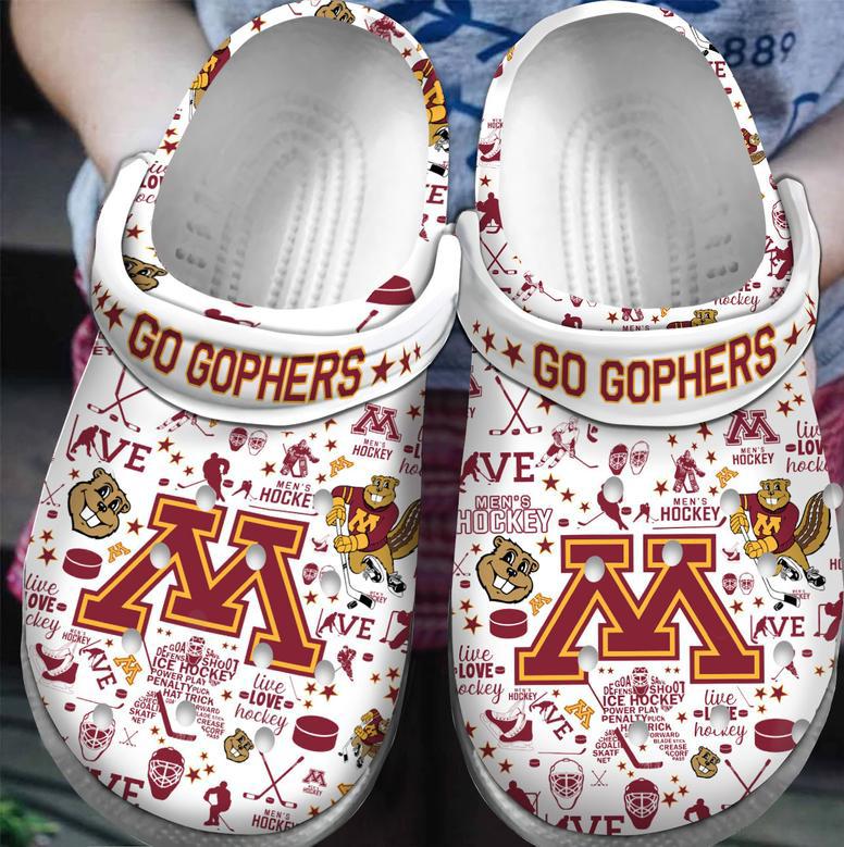 Minnesota Golden Gophers Nhl Sport Crocs Crocband Clogs Shoes For Men Women And Kids