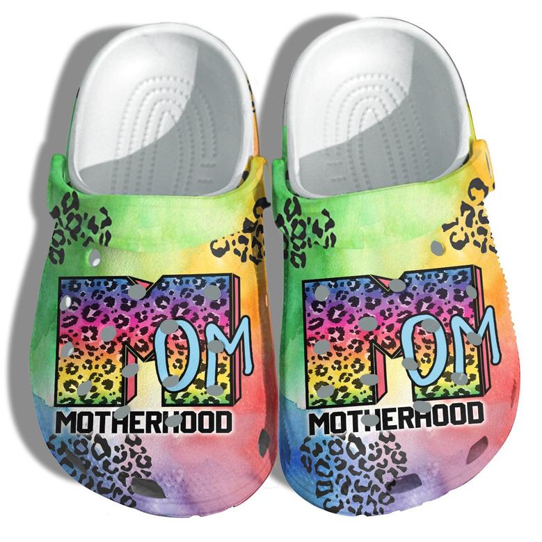 Mom Motherhood Hippie Shoes - Hippie Leopard Clogs Birthday Gifts