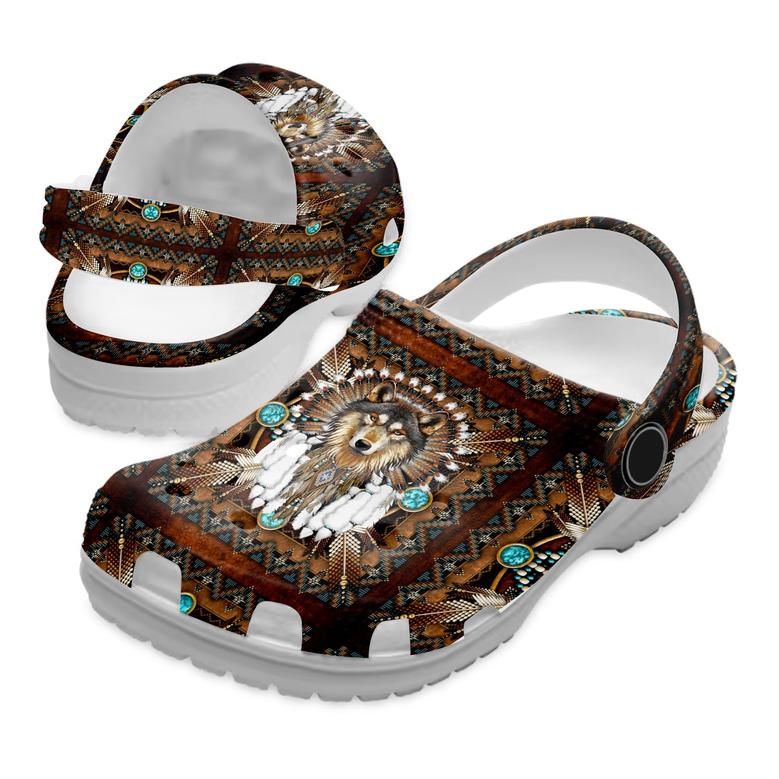 Native American Native Wolf Crocs For Kid And Adult