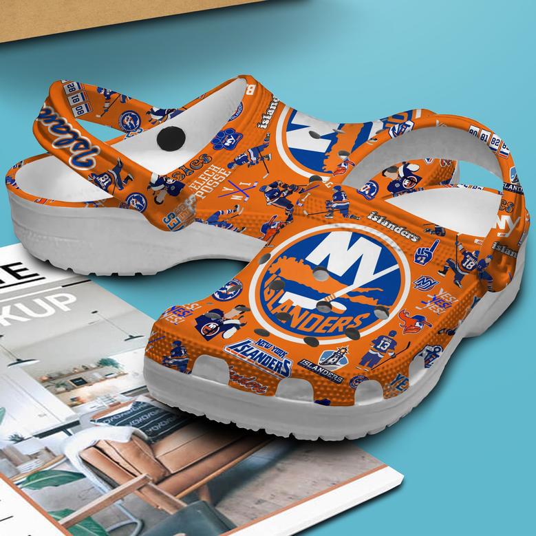 New York Islanders Hockey Nhl Sport Crocs Crocband Clogs Shoes For Men Women And Kids