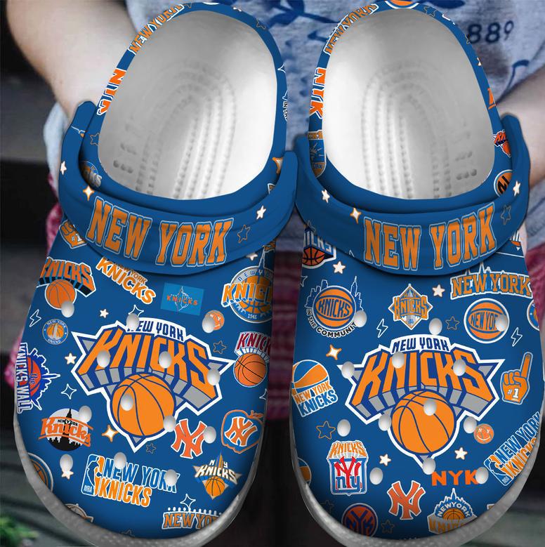 New York Knicks Nba Sport Crocs Crocband Clogs Shoes For Men Women And Kids