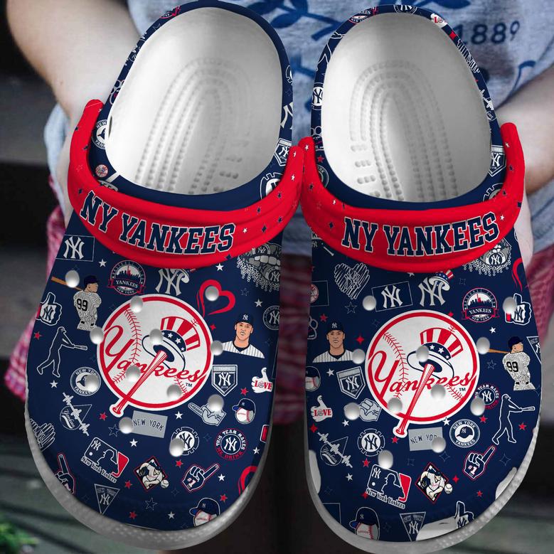 New York Yankees Mlb Sport Crocs Crocband Clogs Shoes For Men Women And Kids