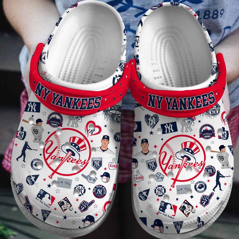 New York Yankees Mlb Sport Crocs Crocband Clogs Shoes For Men Women And Kids