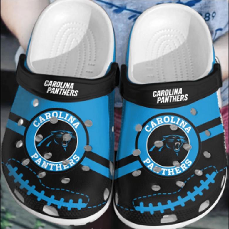 Nfl Carolina Panthers Football Crocs Comfortable Clogs Shoes Crocband For Men Women