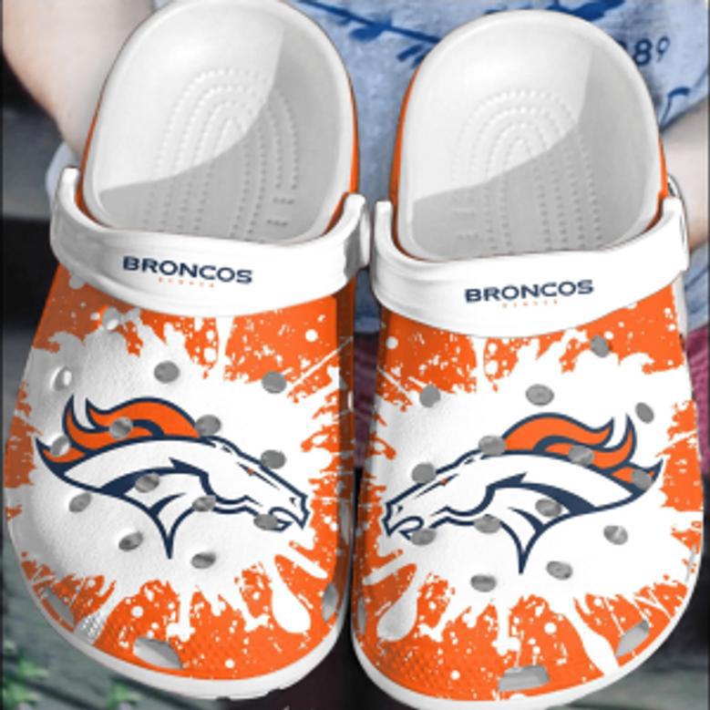 Nfl Denver Broncos Football Crocband Shoes Clogs Comfortable Crocs For Men Women