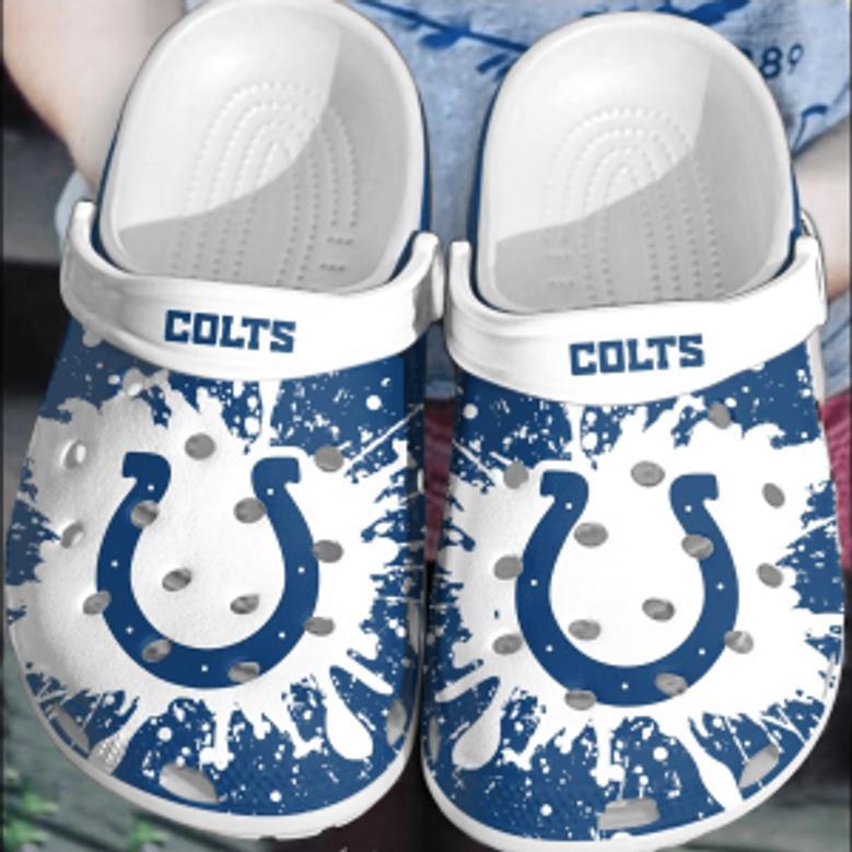 Nfl Indianapolis Colts Football Clogs Crocband Shoes Comfortable Crocs For Men Women