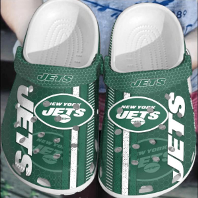 Nfl New York Jets Football Crocs Comfortable Crocband Shoes Clogs For Men Women